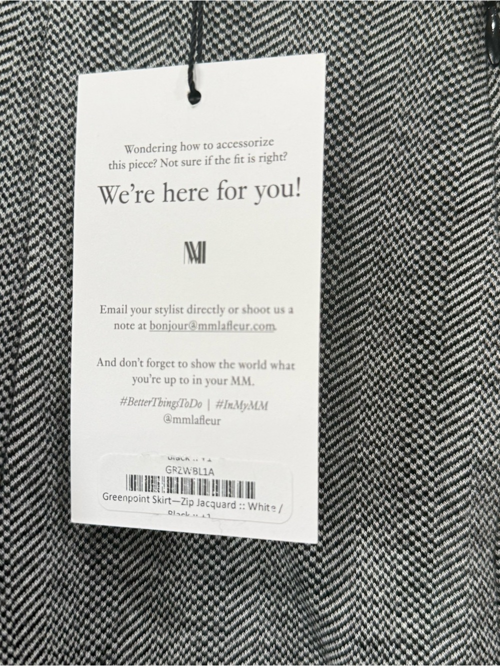 NWT MM Lafleur Greenpoint Pencil Skirt in Black/white Jacquard - Picture 6 of 10